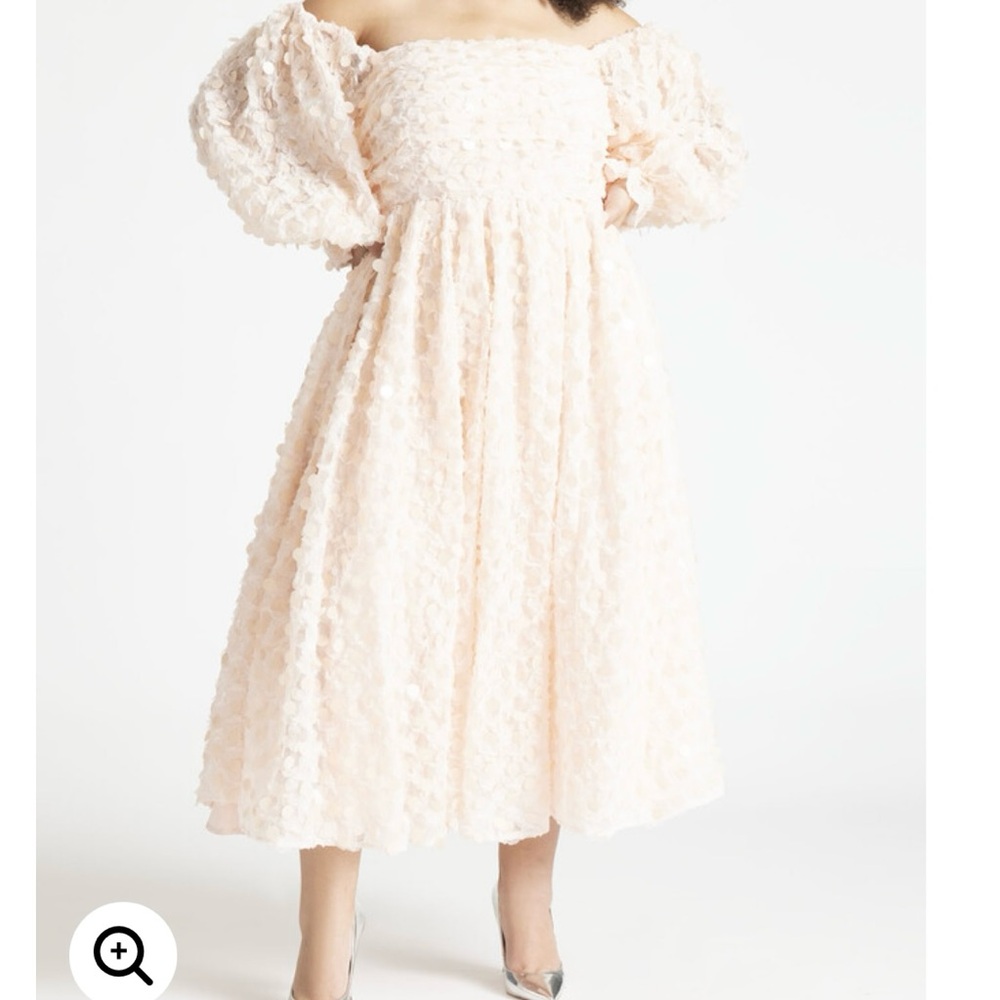 Eloquii Ballerina Pink Sequin Midi Dress